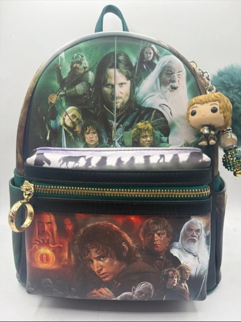 Loungefly LORD of the RINGS Movie Scenes Mini Backpack & Charm